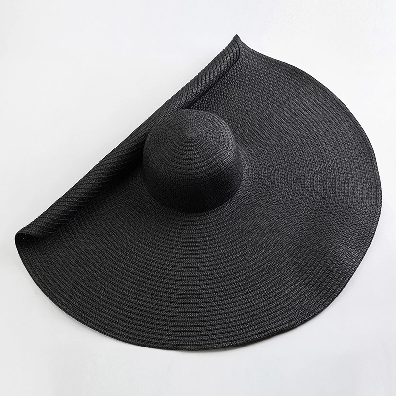 Chapeau Capeline Espagnol En Paille De Couleur Noire 6 Chapeau Capeline Espagnol En Paille De Couleur Noire – Image 4