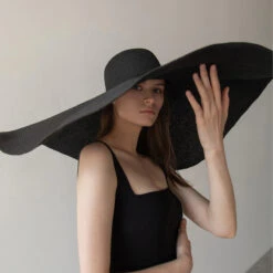 Chapeau Capeline Espagnol En Paille De Couleur Noire
