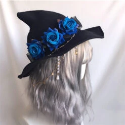 Chapeau Halloween De Sorcière Avec Couronne De Fleurs 6 Chapeau Halloween De Sorcière Avec Couronne De Fleurs -Chapeau Chic Soldes telechargement 55