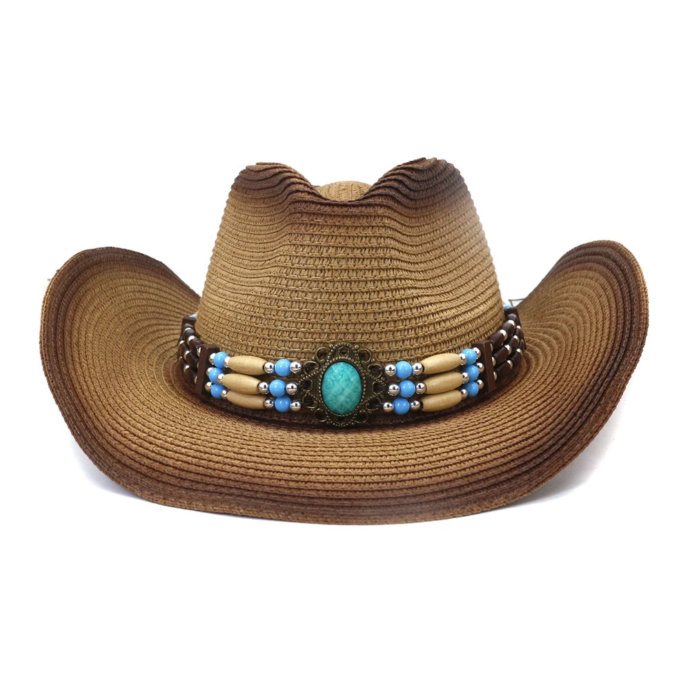 Chapeau Australien En Paille Avec Décorations En Pierres Fantaisie 3 Chapeau Australien En Paille Avec Décorations En Pierres Fantaisie