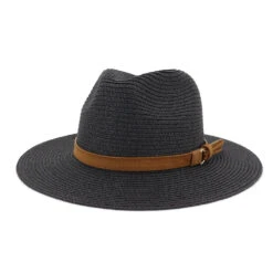 Chapeau Panama Orné D’une Ceinture En Cuir -Chapeau Chic Soldes telechargement 97
