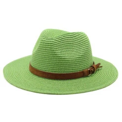 Chapeau Panama Orné D’une Ceinture En Cuir -Chapeau Chic Soldes telechargement 98